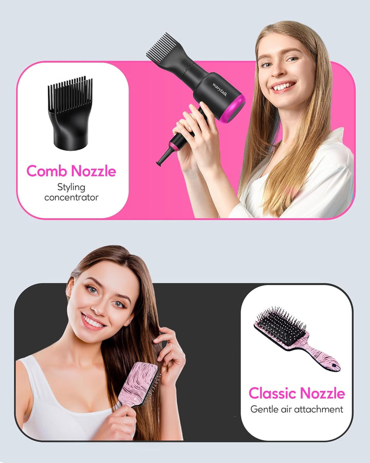 Wavytalk 1875W Ionic Hair Dryer | Diffuser & Comb for Curly Hair | Green