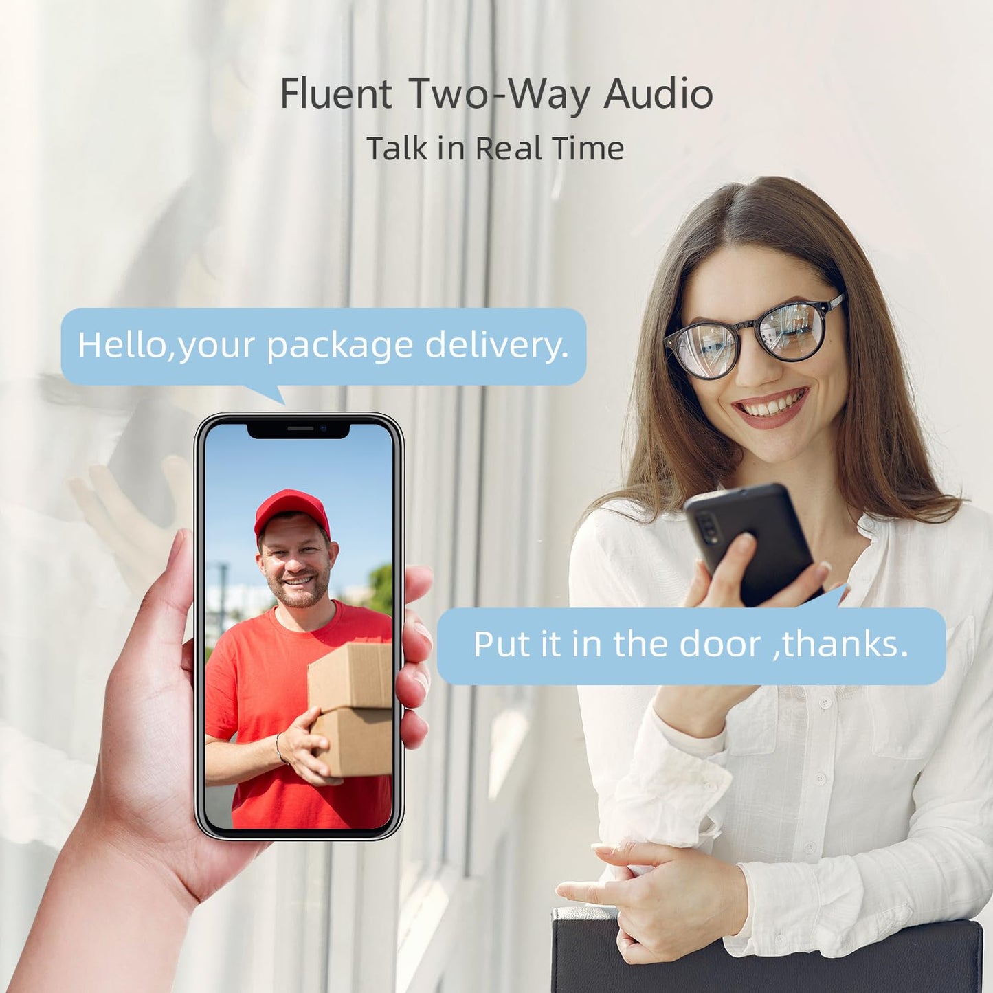 【2 Pack】eudic Security Camera Outdoor Wired Wifi 1080P, 2.4G/5G WiFi Free Cloud Storage CCTV Camera with Pan-Tilt 360° View, Color Night Vision, Motion Detection & Auto Tracking, 2 Way Audio