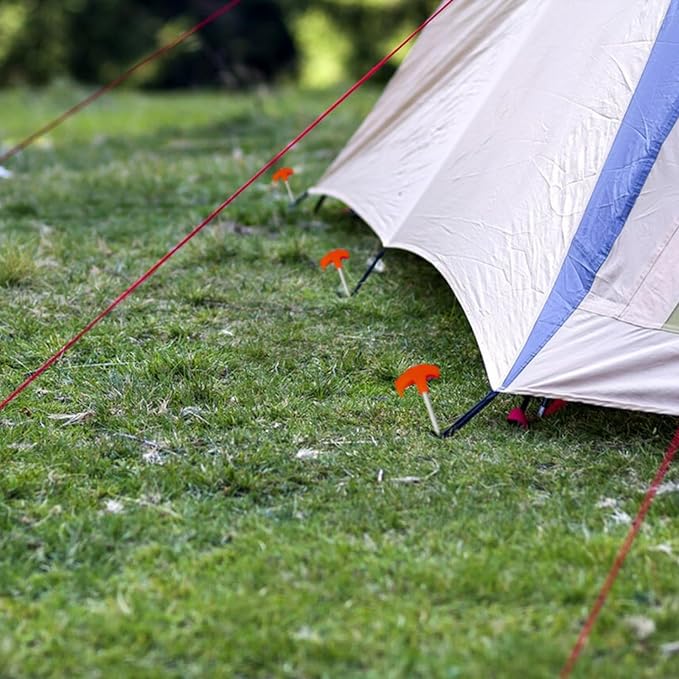 8Pcs Tent Stakes Heavy Duty Camping Stakes, 8" Non-Rust Metal Tent Pegs, Metal Threaded Tent Spikes, Tent Pegs Camping Stakes, Metal Tent Spikes for Outdoor Camping,Garden,Hiking