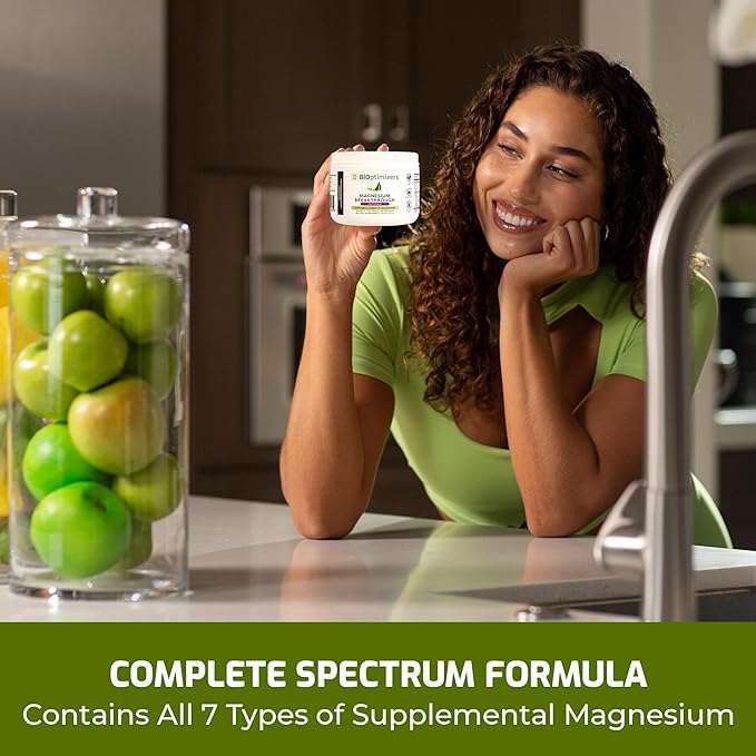 BIOptimizers Magnesium Breakthrough Drink Fruit Punch - 8 Forms of Magnesium: Glycinate, Malate, Citrate, and More - Natural Sleep and Brain Supplement – 5.4 oz (30 Servings)