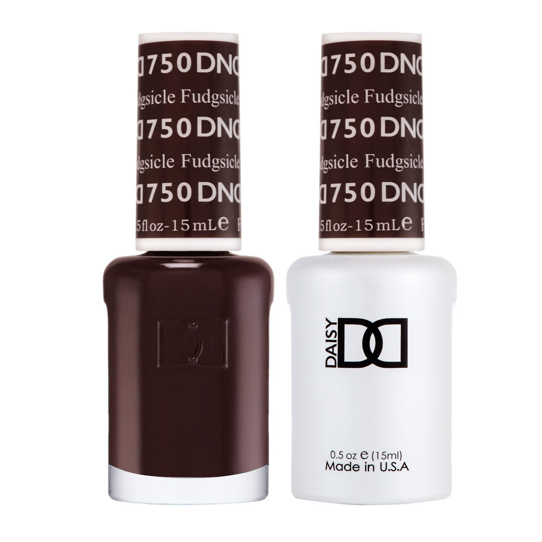 DND Gel Polish Set, Brown Collection, UV/LED Gel Polish and Air Dry Nail Lacquer, Matching Chip-Free Polish Duo, 750 Fudgsicle, 0.5 Fl Oz