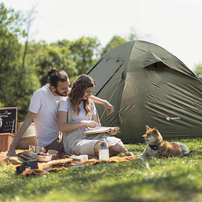 Backpacking Tent for Camping 2/3/4 Person Hiking Ultralight Tent for Waterproof Windproof Outdoor Two Doors Tents Easy Quick Setup Lightweight Tent Instant Tent