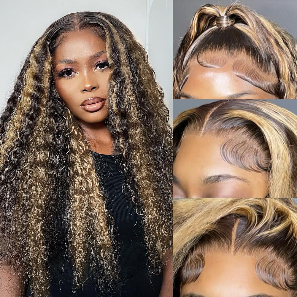 Bangjazz 13X4 Deep Wave Lace Front Wigs Human Hair 180% Density Curly Lace Frontal Human Hair Wigs For Black Women #Fb/27 Human