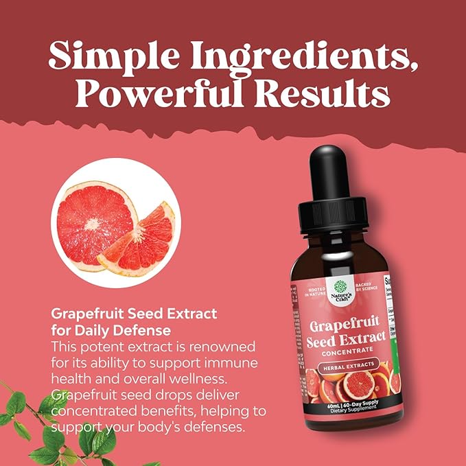 GSE Grapefruit Seed Extract Liquid - One Drop Daily - Super Concentrated Grape Seed Extract Liquid Drops Rich in Bioflavonoids & Polyphenols for Gut Health & Immune Support - 2 Pack Bundle - 120 days