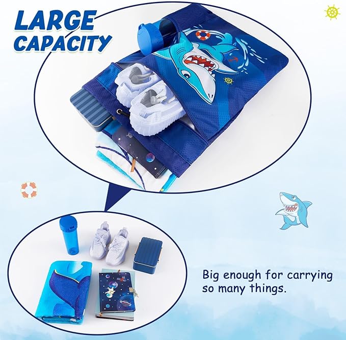 WAWSAM Gym Drawstring Backpack String Bag - 15” x 17” Sports Gym Bag for Kids Waterproof Swimming Beach Shopping Yoga Bag