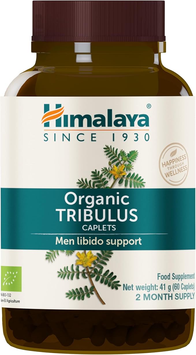 Himalaya Organic Tribulus Terrestris, Herbal Supplement for Urinary Support and Flow, Bladder Function, Prostate Support, Stamina, Male Energy, Non-GMO, USDA Organic, Vegan, 688 mg, 60 Caplets