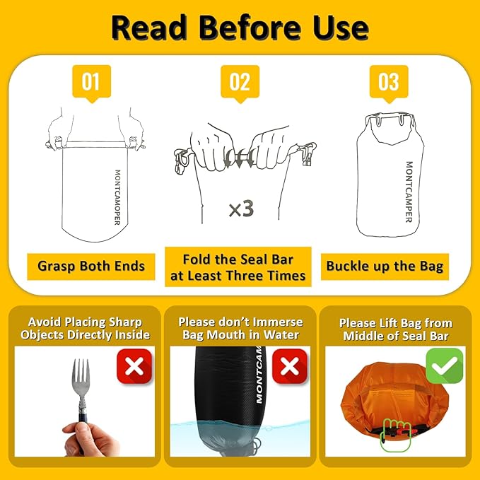 Waterproof Dry Bag with Survival Whistle-Enhanced Tear-resistant CORDURA Fabric-Lightweight Storage Sack for High-Intensity Adventures-Float on Water-Keep Luggage Dry&Organized(10L/Orange)