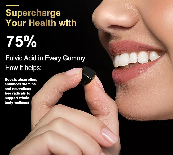 Shilajit Gummies with Ashwagandha, Turmeric - Organic, Zero Sugar & Vegan-Friendly Himalayan Shilajit for Men & Women - Energy, Calm Cosrtisol, Sleep, Immune Support & Overall Health