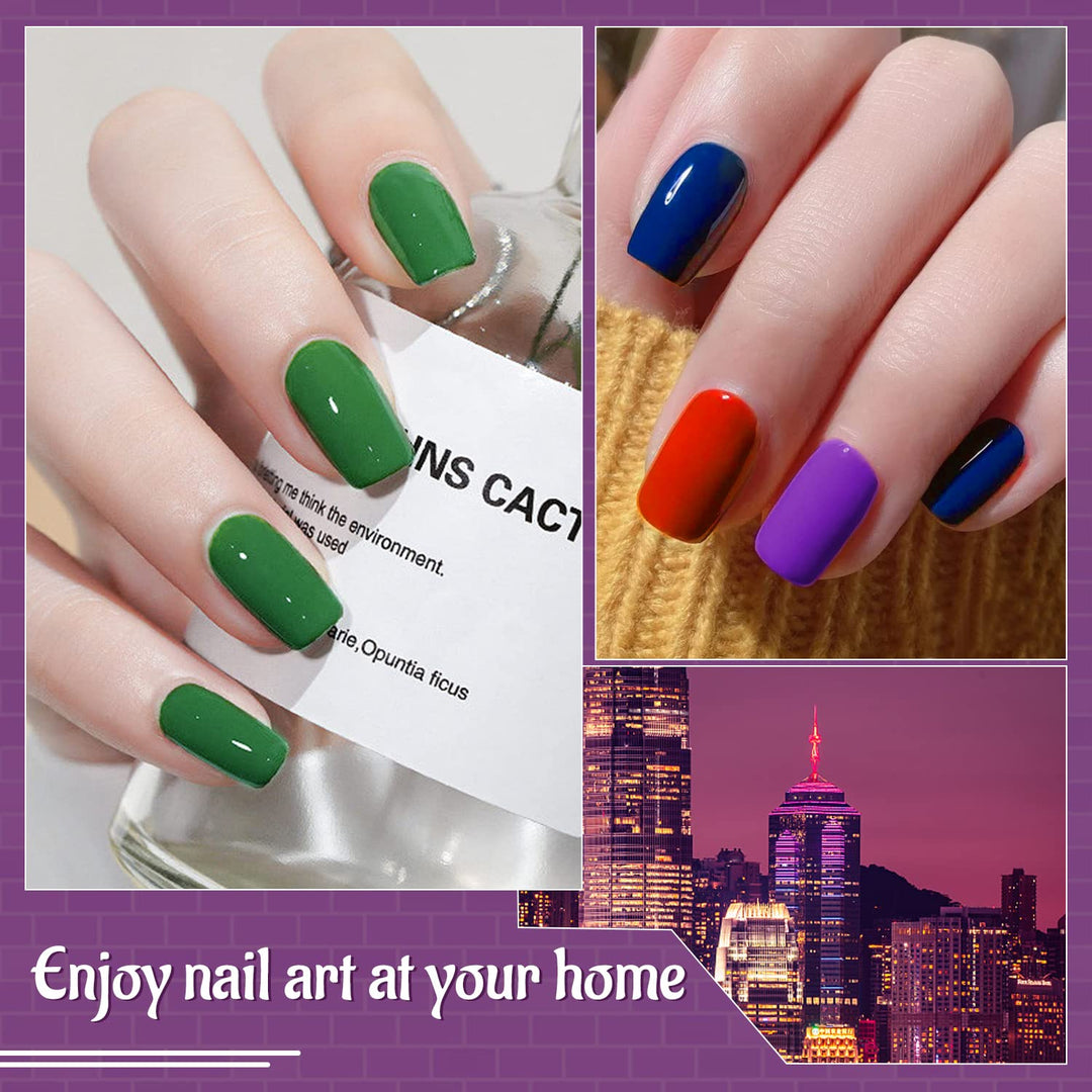 60 PCS Gel Nail Polish Kit | UV Light | 55 Beautiful Colors for Home & Salon