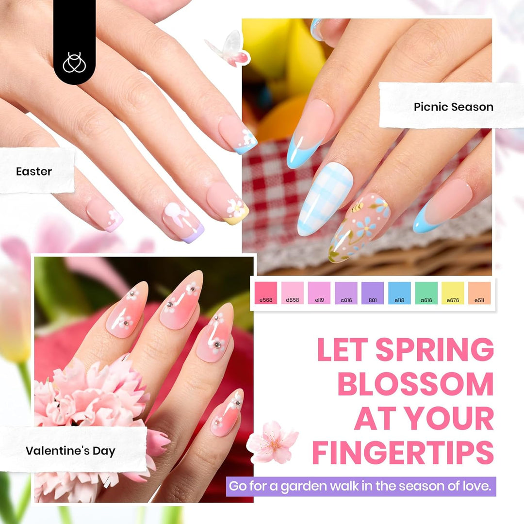 Beetles 23-Pc Glitter Gel Nail Polish Set | Brown, Pink, Blue, Green | UV Soak Off