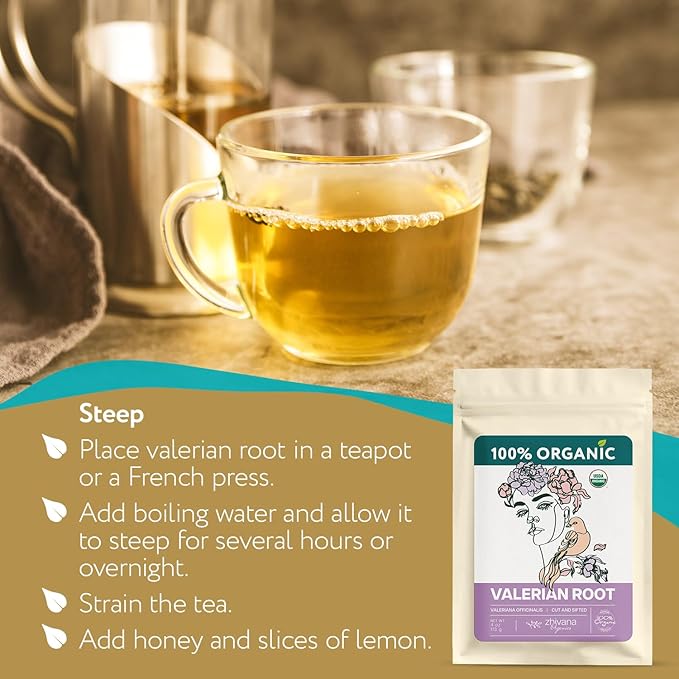 Super Value Pack 5 LB - Organic Valerian Root Tea - Valarian Tea - Stress Release, Nervous System Support - Sleep Better & Longer