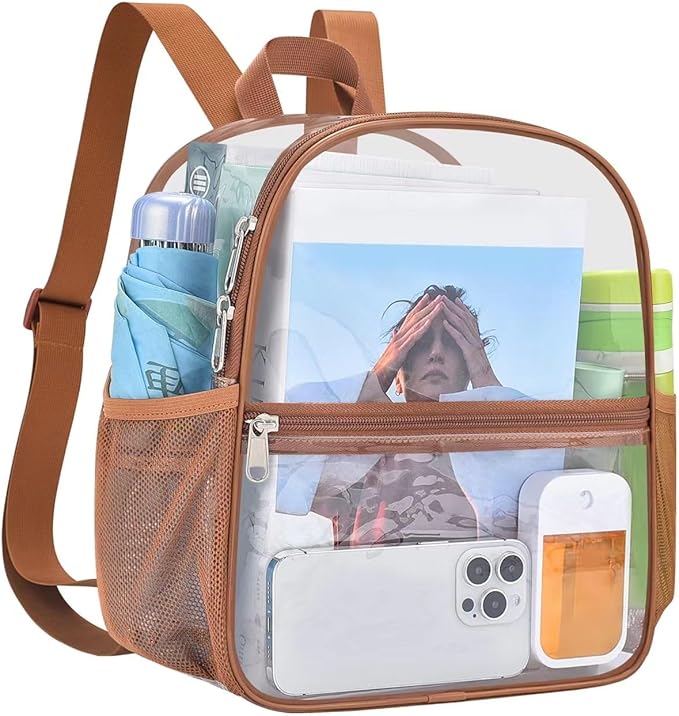 USPECLARE Clear Backpack Stadium Approved 12X11x6, Waterproof Clear Bag Stadium Backpack for Concert Work Sport Event