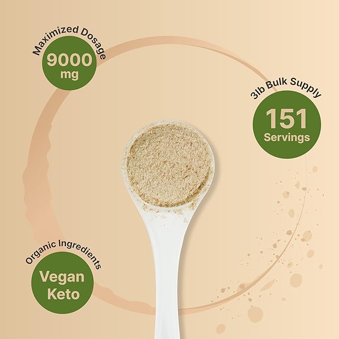 Organic Psyllium Husk Powder, 3 Lbs (48 Oz) | 9,000mg Per Serving – Natural Soluble Fiber – Great for Gut Health, Keto Baking, Mixing Shakes, Juices, & More – Unflavored, Non-GMO, No Additives