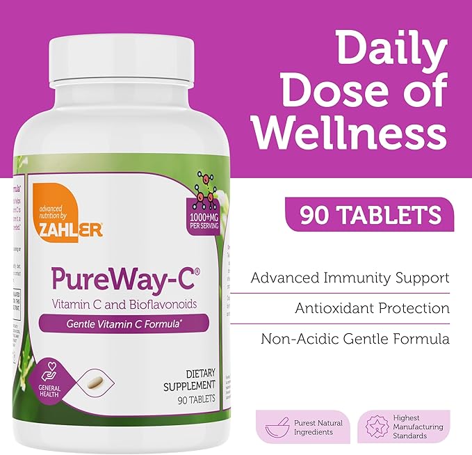Zahler Vitamin C 1000mg Tablets with Bioflavonoids - High Potency VIT C 1000mg for Immune Support - Gentle on Stomach - Gluten Free Vitamin C 1000 mg Vitamin C Supplement for Women & Men (90 Count)