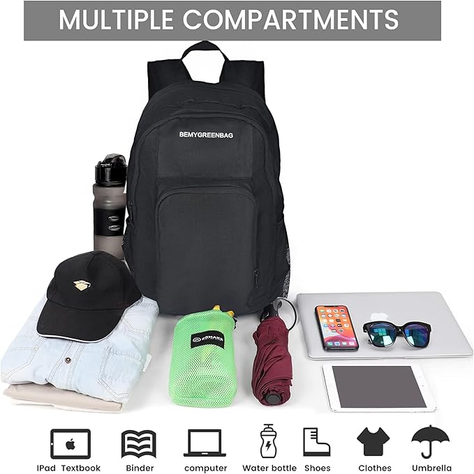 35L Foldable Waterproof Backpack For Outdoor Sports Travel Inside Wet Clothes Compartment Packable For Multiple