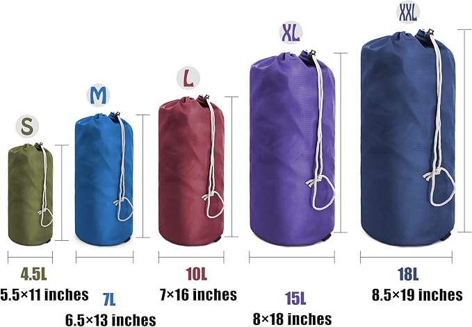 BeeGreen Stuff Sack for Backpacking Drawstring Storage Bag with Dust Flap