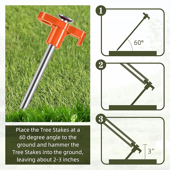 50 Pack Tent Stakes Heavy Duty 10 Inch Camping Stakes Yard Stakes Metal Tent Pegs for Ground Stakes Tent Spikes for Camping Garden Yard (Orange)