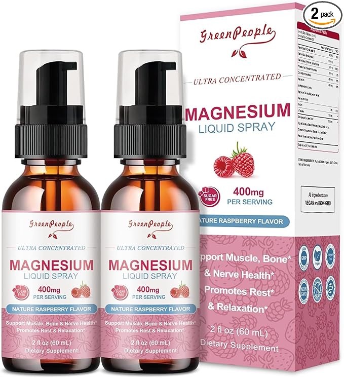 Magnesium Glycinate Liquid Spray 400mg - Magnesium Potassium Supplement with Magnesium Malate Vitamin D3k2, B6 for Calm Support, Muscle, Bone & Sleep Support 4 Fl Oz