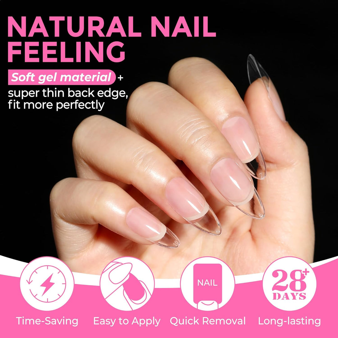 XXL Square Gel Nail Tips | 120 PCS Extra Long | No C Curve | DIY Home Use
