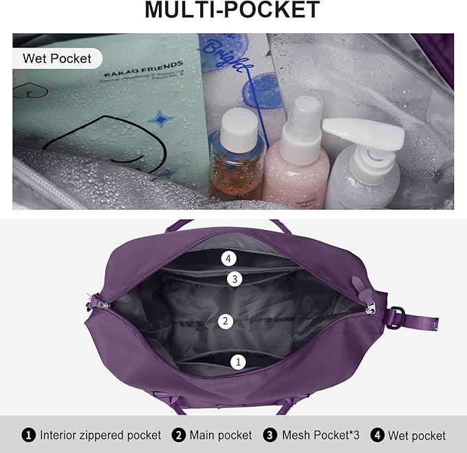 Travel Duffel Bag,Sports Tote Gym Bag,Shoulder Weekender Overnight Bag for Women