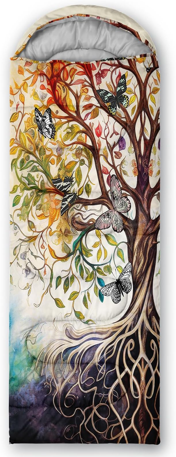 AILONEN Kids Floral Cat Camping Sleeping Bags,Lightweight & Waterproof,3 Season Warm & Cool Weather,Kawaii Kitten Sleeping Bags for Girls Adults,Travelling,Outdoors