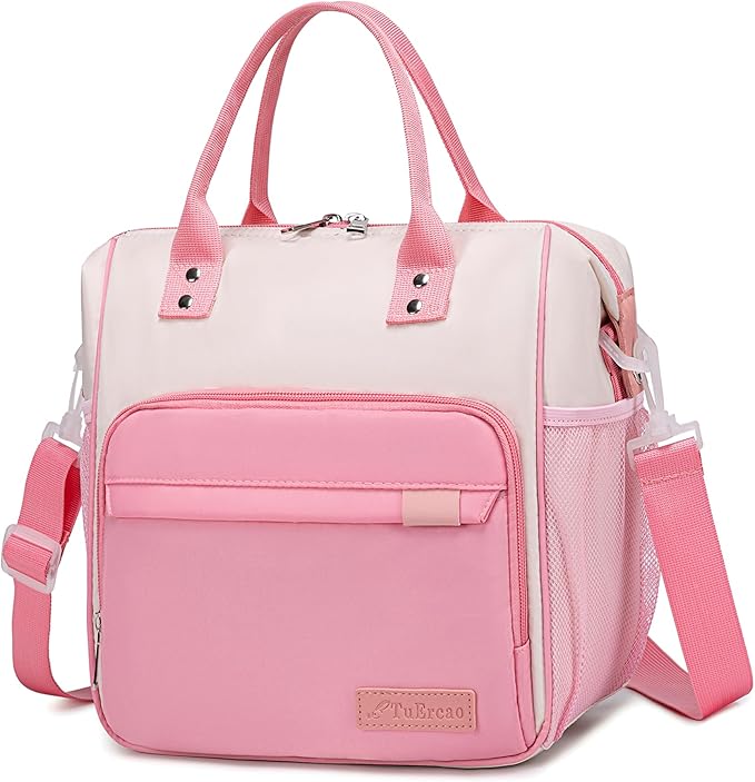 Aesthetic Lunch Box for Women Preppy Insulated Lunch Bag for Young Ladies College Lunch Tote Bag School Supplies Accessories