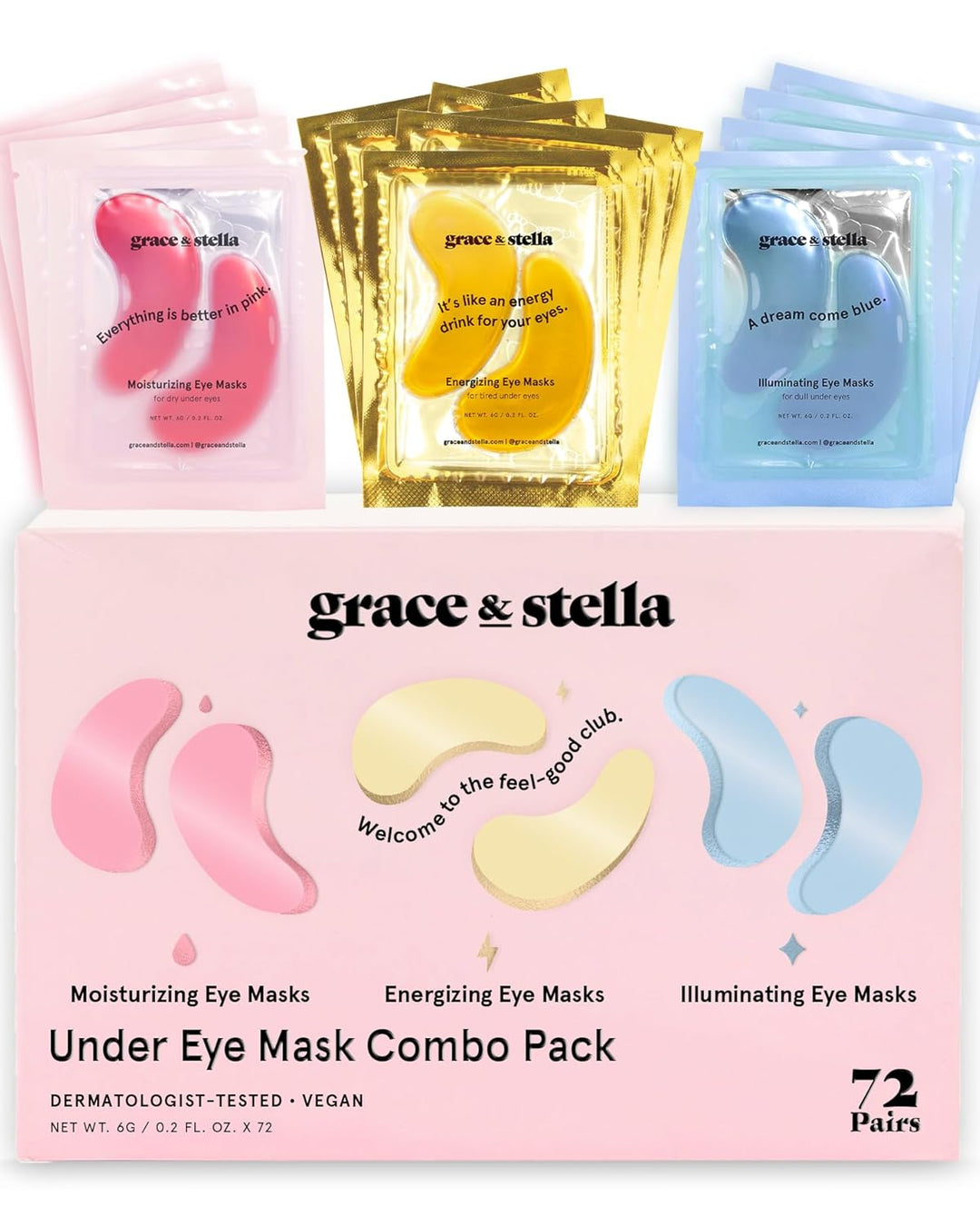 Under Eye Mask | Reduce Dark Circles & Puffiness | Vegan Gel Patches for Women