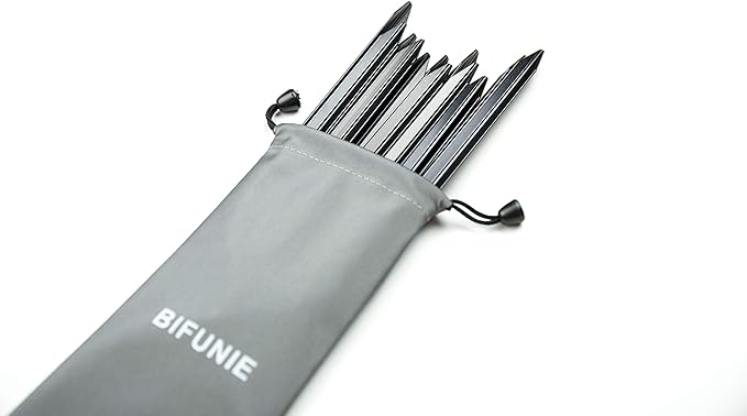 Aluminum Tent Stakes Pegs, 12-Pack Aluminum Ground Pegs with Reflective Pull Ropes, Heavy Duty Tri-Beam Metal Stakes Pegs for Backpacking Camping Tents Hammocks and Canopy