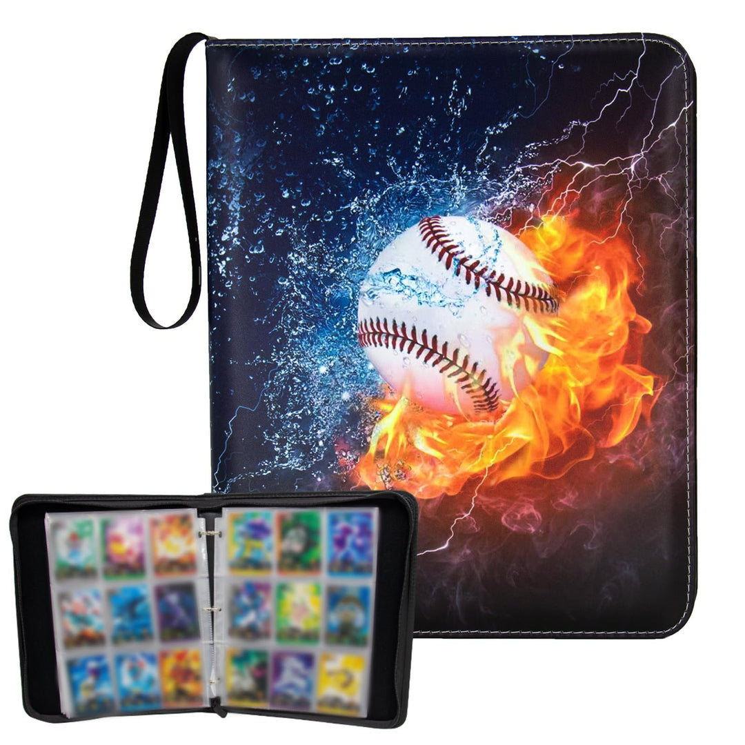 MaoKea Card Binder For Card 4-Pocket Sleeves with 440 Cards Holder,Game Collection Binder Card Holder Of Fit for TCGcard album,game card Yugioh Trading Sports Cards (9 Pocket Baseball 3)