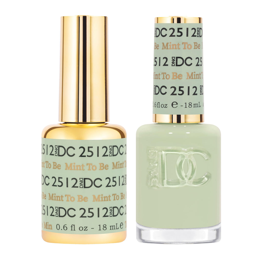 DND DC Gel Polish Set, Free Spirit Collection, UV/LED Gel Polish and Air Dry Nail Lacquer, Matching Chip-Free Polish Duo, 2512 Mint To Be, 0.5 Fl Oz