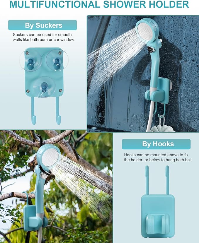 AUTOPkio Portable Camping Shower - Outdoor Camp Shower with Showerhead Sprayer & Rechargeable Battery Pump for Camping, Travel, Hiking, Car Washing, Pet Bath