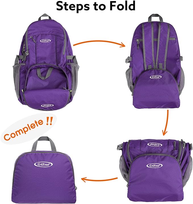 G4Free 40L Lightweight Packable Hiking Backpack, Waterproof Travel Daypack