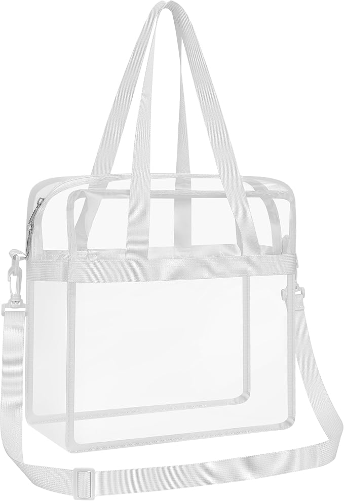 USPECLARE Clear Tote Stadium Approved, Security Travel & Gym Clear Bag for Work Sports Games Concerts