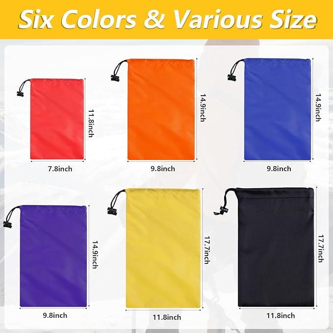 iMucci Upgrade Waterproof Drawstring Bag Sack Nylon Bag Ditty Bag for Gym Traveling, Hiking, Yoga, Shopping