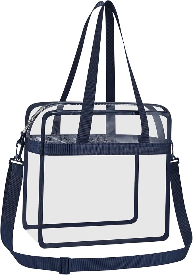 USPECLARE Clear Tote Stadium Approved, Security Travel & Gym Clear Bag for Work Sports Games Concerts