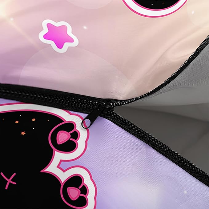 AILONEN Cartoon Fox Camping Sleeping Bag for Boys Girls Adults,Lightweight & Waterproof,3 Season Warm & Cold Weather,Portable,Kawaii Fox Printed Sleeping Bag,Traveling,Camping,Hiking