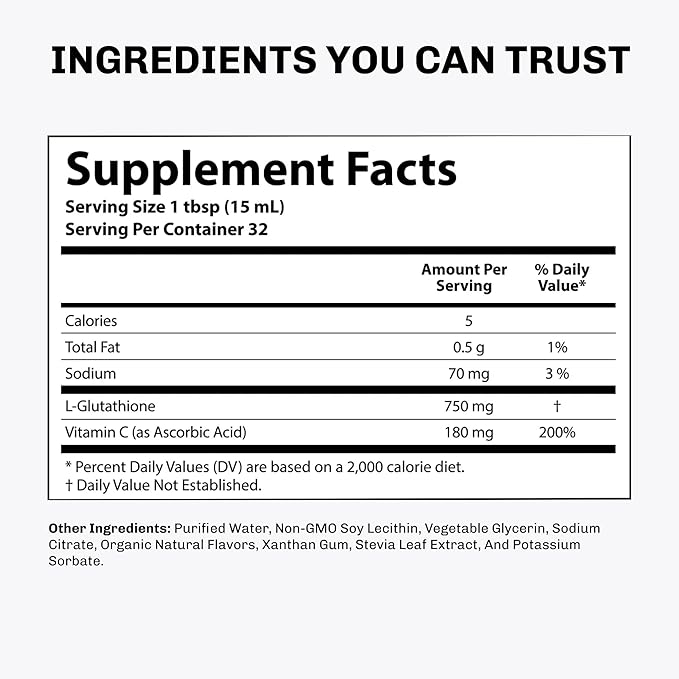 Aurora Nutrascience, Mega-Liposomal Liquid Glutathione + Vitamin C, Antioxidant, Immune System Support, 750 mg per Serving,16 fl oz (480 mL)