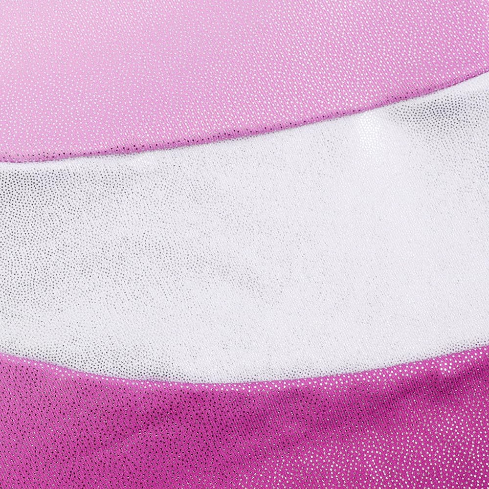 DAXIANG Gymnastics Leotards for Girls Sparkle Kids Unitard Biketards with Shorts Pink Purple 3-4Y