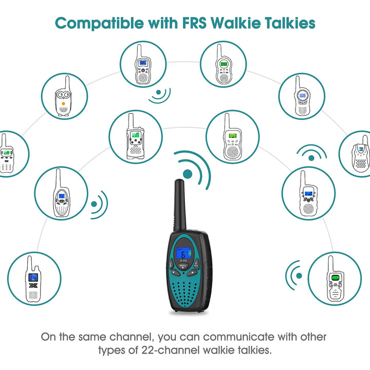 Topsung M880 Walkie Talkies for Adults (Blue 2 Pack)