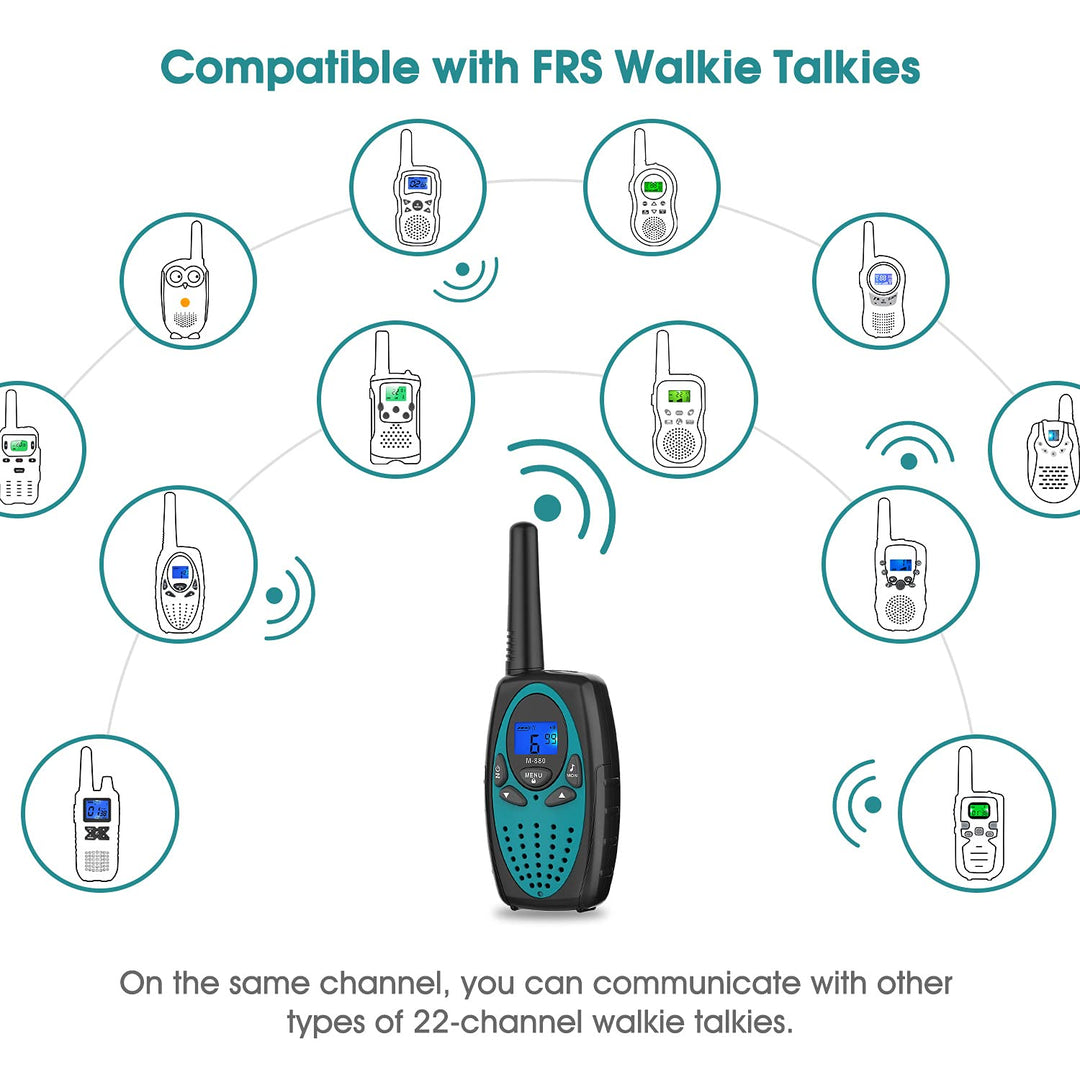 Topsung Walkie Talkies Long Range, M880 FRS Two Way Radio for Adults with Mic LCD Screen/Resistance Wakie-Talkies with Noise Cancelling for Men Women Outdoor Adventures Cruise Ship (Blue and Red)