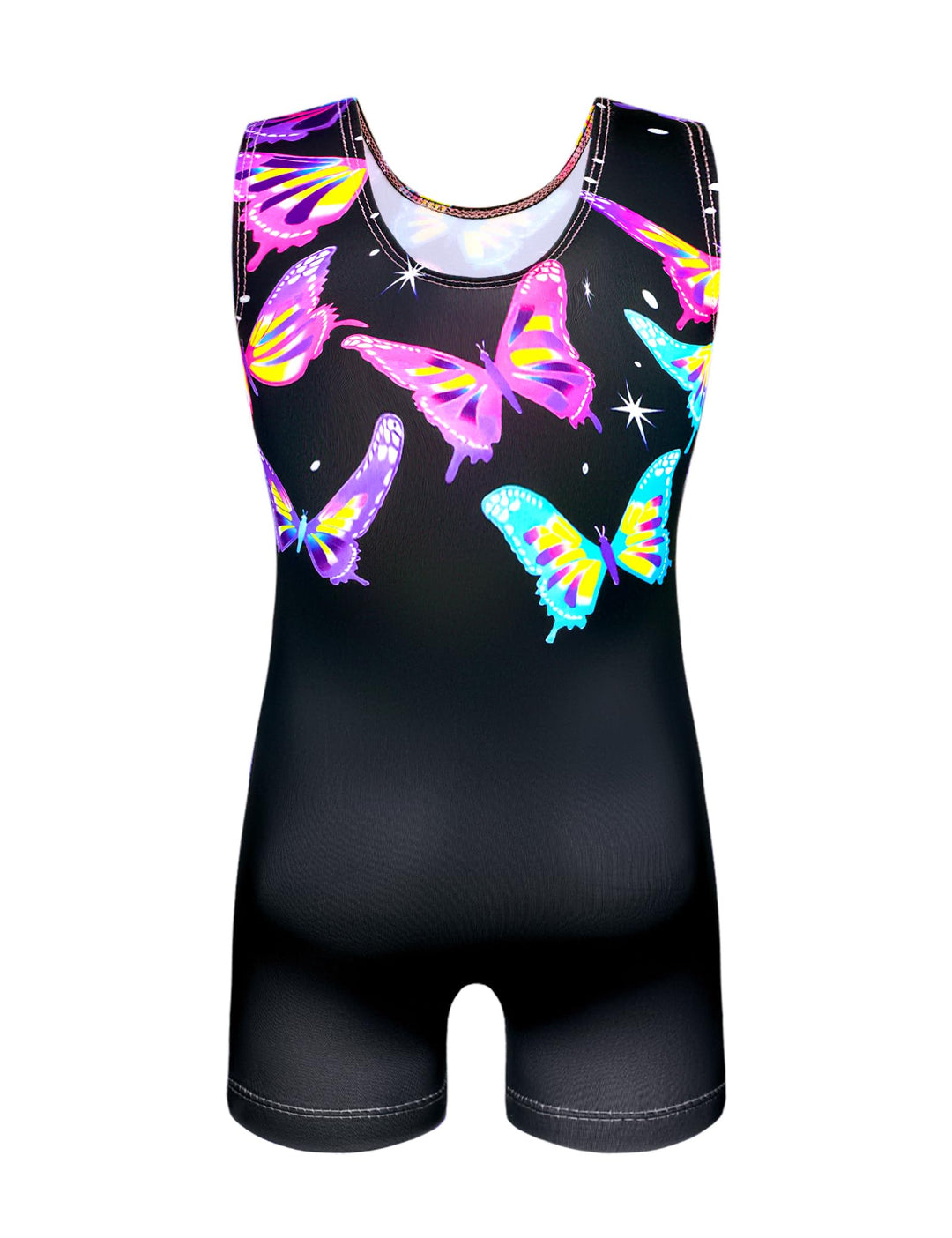 Domusgo Gymnastics Leotards for Girls Size 8-9 Years Old Black Gold Butterfly Tumbling Outfits
