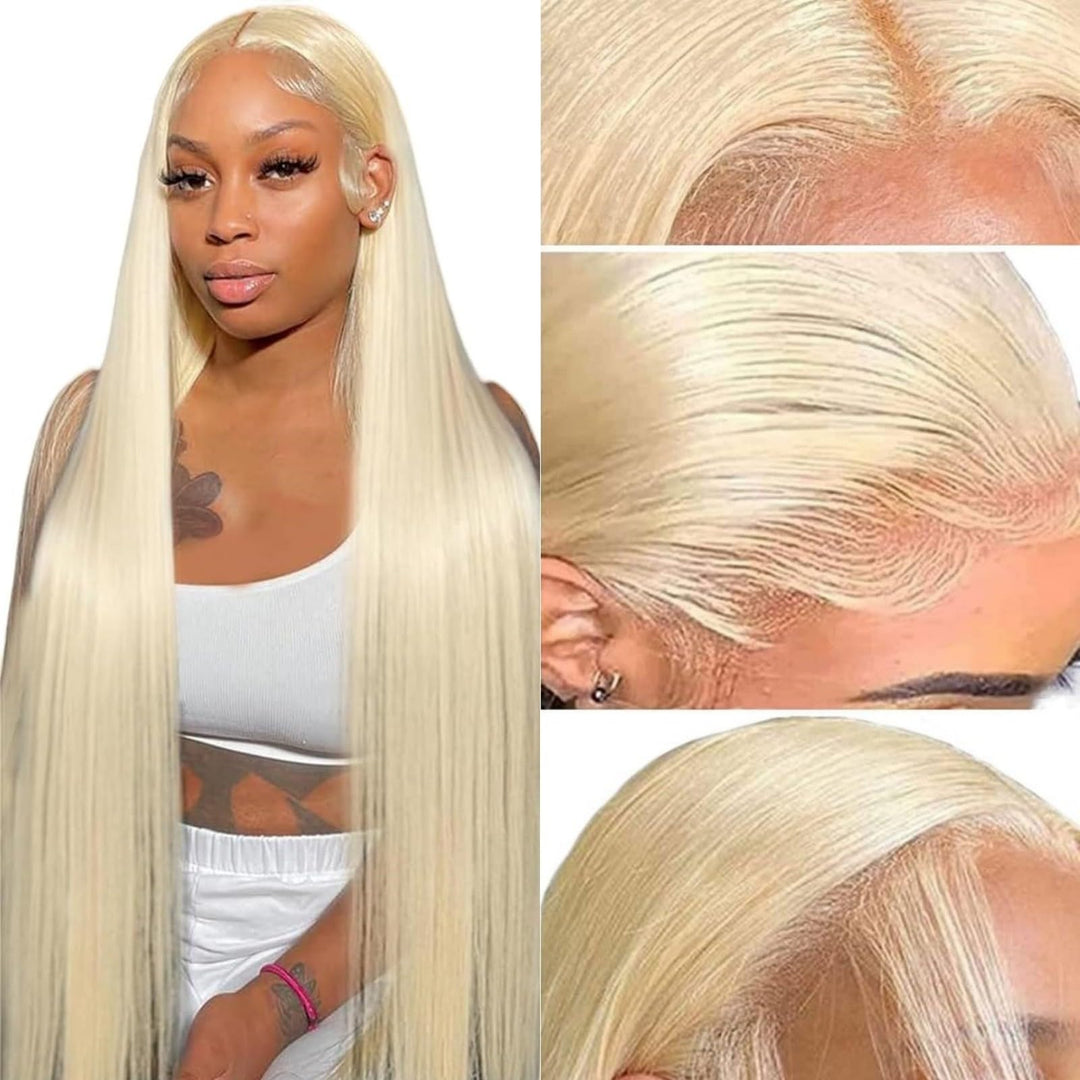 613 Lace Front Wig Human Hair 13x4 Blonde Lace Front Wigs 18Inch 180% Density 613 HD Lace Frontal Wig for Women 12A Brazilian St