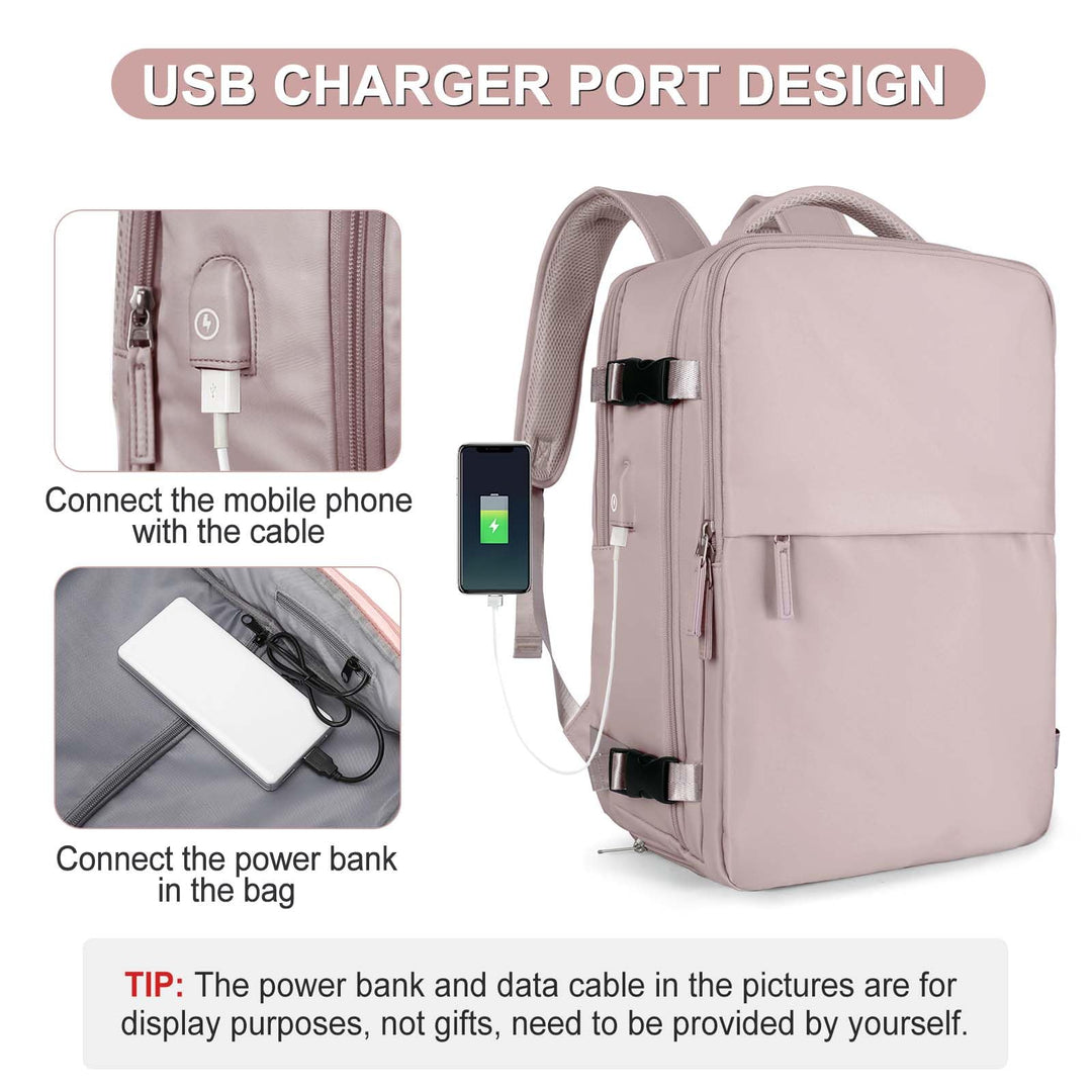 coofay Laptop Travel Backpack For Women Men Airline Approved Carry On Bags For Airplanes Underseat Luggage Backpack For Traveling On Airplane Personal Item Travel Bag For Airlines Pinkish Purple