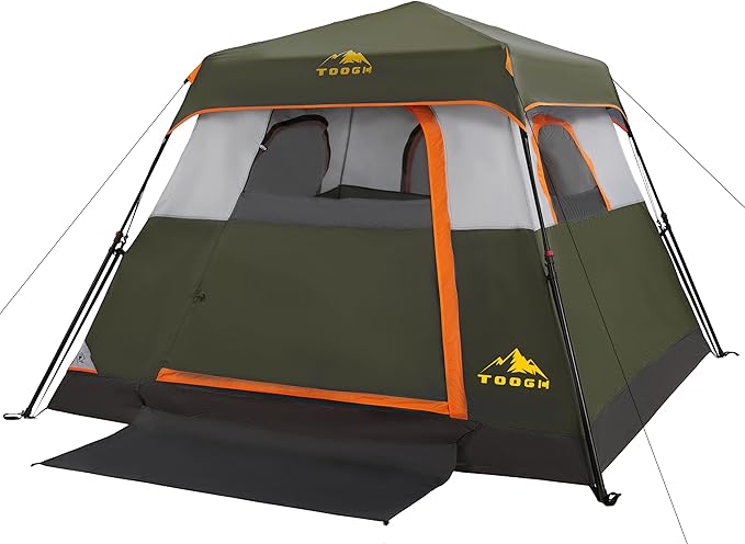 3/4 Person/6 Person Camping Tent Fast Cabin Tent with Instant Setup Tent, Weatherproof Tent Easy Quick Set Up & Pop Up in 60 Seconds with Rainfly Backpack for Family Camping,Upgraded Ventilation