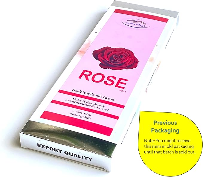 Rose Incense Sticks - Traditional Handcrafted Masala Incense - 42 to 50 Sticks Approx.
