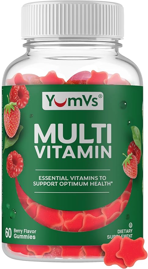 Yum-V's Complete Multivitamin and Multimineral for Adults Jellies, Raspberry, 60 Count
