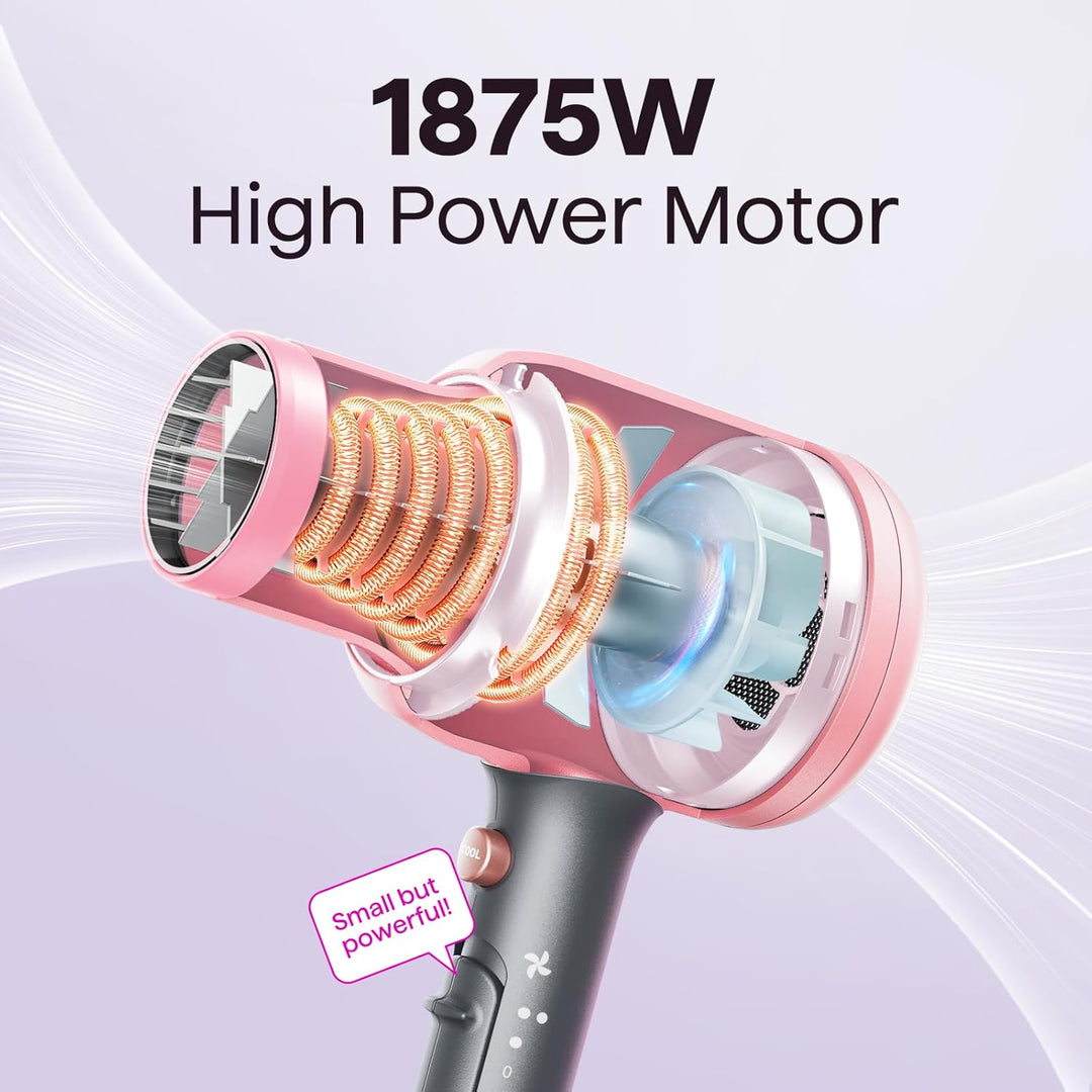 Wavytalk 1875W Ionic Hair Dryer | Diffuser & Comb for Curly Hair | Green
