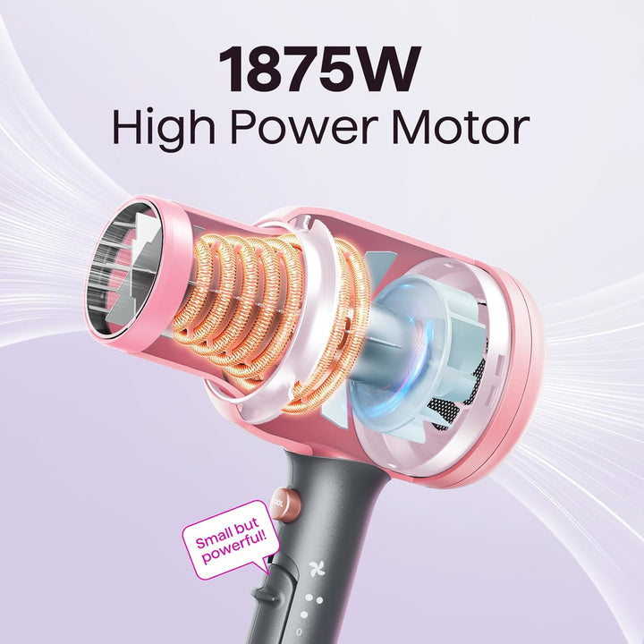 Wavytalk 1875W Ionic Hair Dryer | Diffuser & Comb for Curly Hair | Green