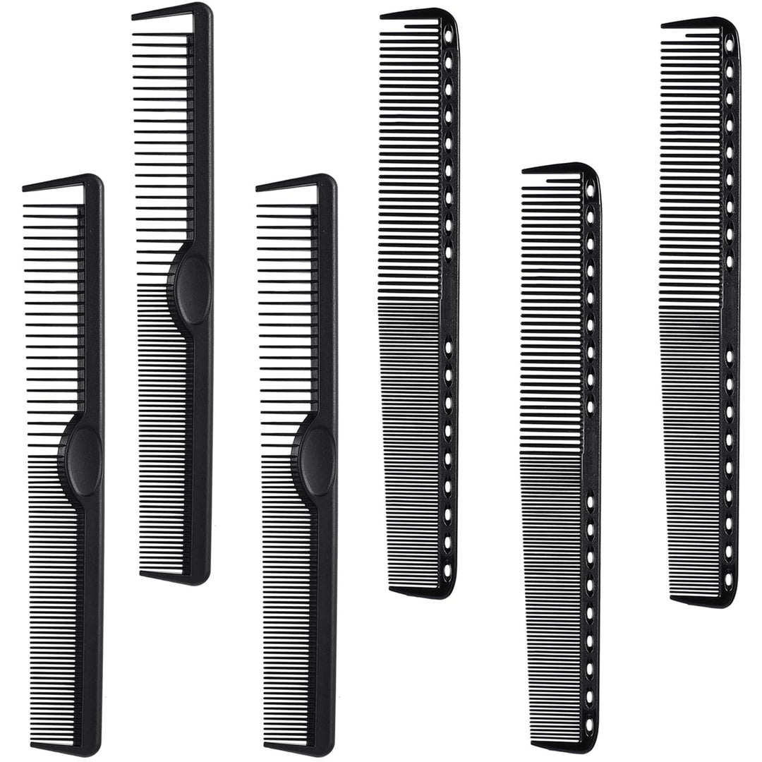 Modengkongjian 6 Pieces Carbon Fiber Hair Combs Set, General Styling Grooming Comb, Anti Static Heat Resistant Hairdressing Comb