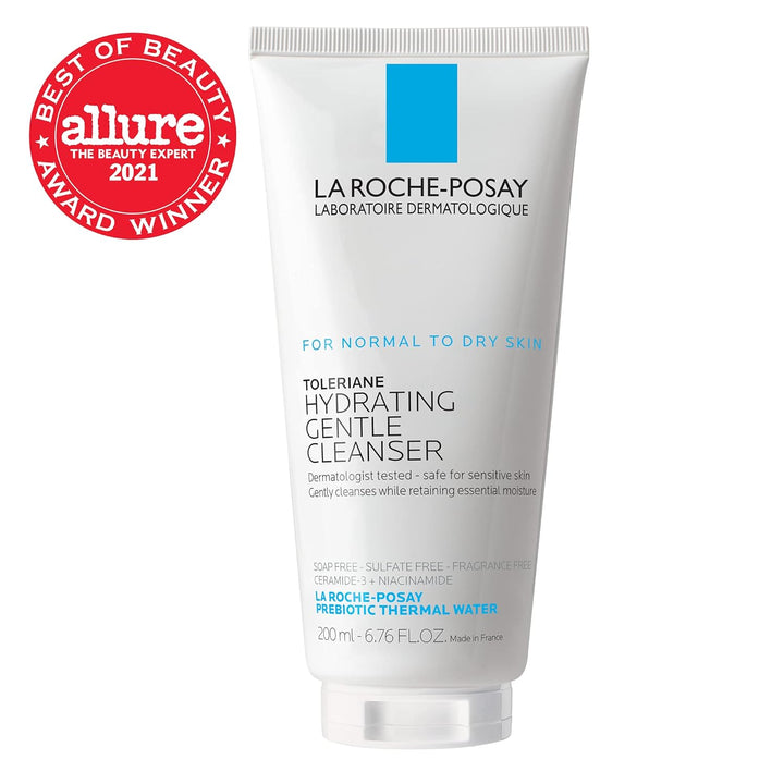 La Roche-Posay Toleriane Hydrating Face Cleanser | Niacinamide & Ceramides | Fragrance-Free, For Sensitive Skin